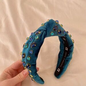Blue velvet-y headband